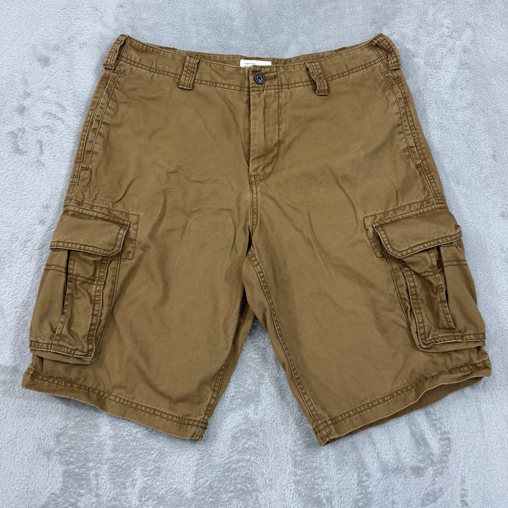 Gap Cargo Shorts Mens 34 Khaki‎ Brown Utility Hiking Trail Baggy 11" Inseam Knee